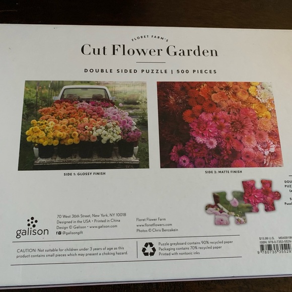 2 in 1 Gorgeous Cut Flowers Double-Sided Jigsaw Puzzle $10 - Picture 4 of 4